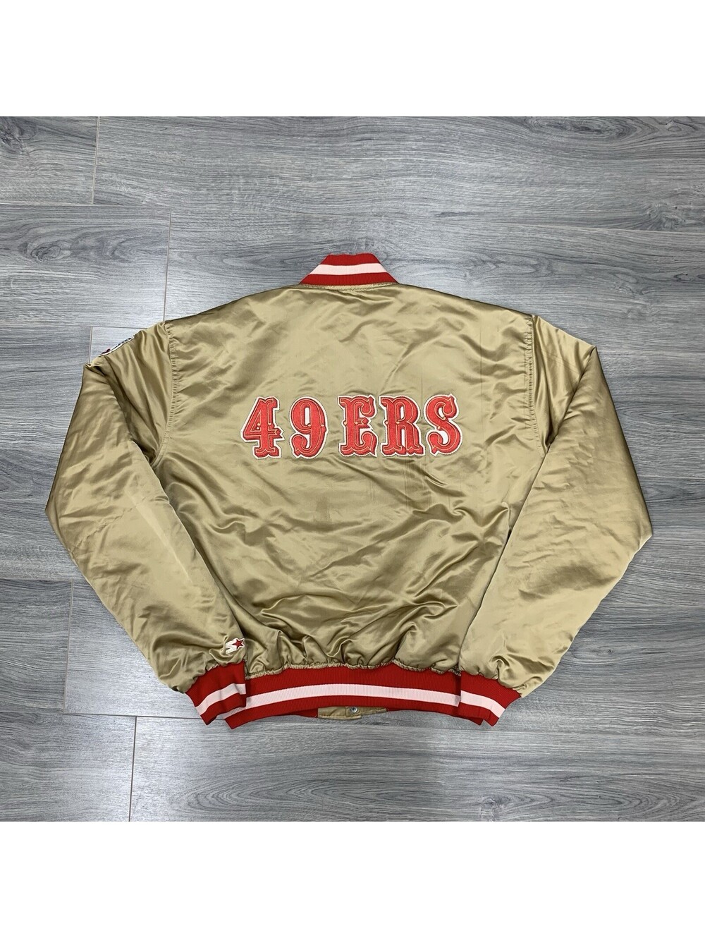 Vintage 1990S Starter San Francisco 49Ers Satin Jacket XXL Rare Men’s Gold